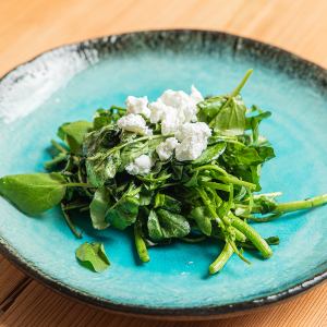 クレソンの10秒薪焼きシェーブルチーズ