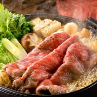 [Includes 2 hours of all-you-can-drink] A5 Wagyu beef sukiyaki or shabu-shabu, 10 dishes in total "Hinata Premium Hot Pot Course" ⇒ 8000 yen tax included