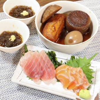 【仅限周日～周四】快乐村20周年特别套餐，包含2小时无限畅饮和3种美味小吃，售价2,200日元（含税）