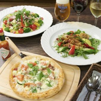 【Opera Cafe3000円(税込)コース】◆本日のパスタや季節野菜の贅沢サラダなど絶品ディナー全5品