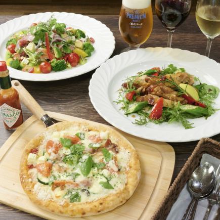 【Opera Cafe3000円(税込)コース】◆本日のパスタや季節野菜の贅沢サラダなど絶品ディナー全5品