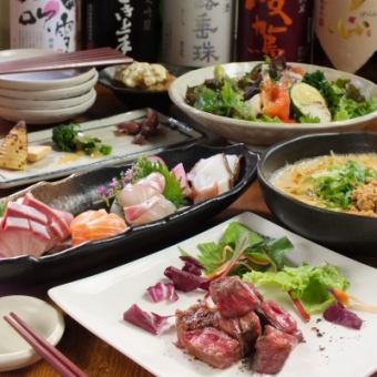 [120 minutes all-you-can-drink *150 minutes seat stay OK] <10 dishes in total> A course where you can also enjoy grilled Omi beef from Okaki Ranch