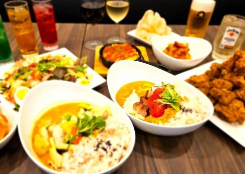 All-you-can-eat curry and fried chicken