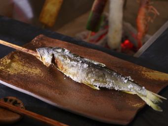 Salt-grilled sweetfish from Hita