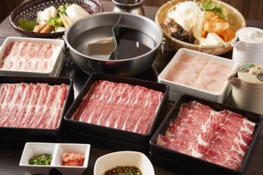 ◆Lunchtime: 60-minute all-you-can-eat course of two-colored Japanese beef hotpot