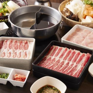 ◆Lunch time 60 minutes all-you-can-eat beef two-color hotpot course