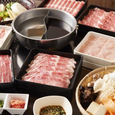 ◆Lunchtime Japanese Black Beef Two-Color Hot Pot 60-Minute All-You-Can-Eat Course