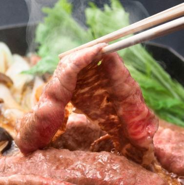 ◆[Lunchtime only course] 60-minute all-you-can-eat domestic beef sukiyaki course