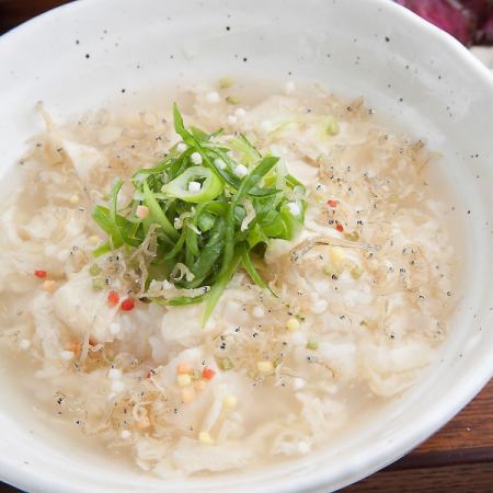 焼き湯葉と揚げじゃこのあんかけ御飯