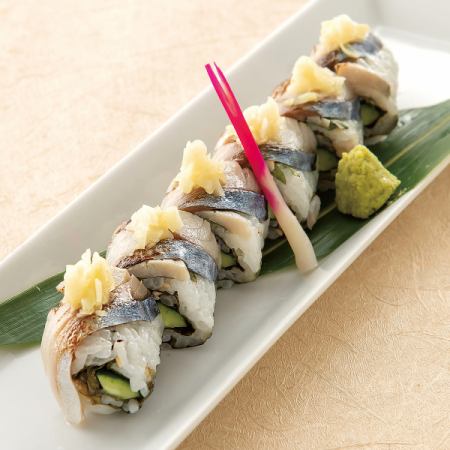 Broiled mackerel stick sushi