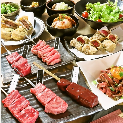 牛串、肉寿司、ローストビーフユッケなど贅を尽くしました
