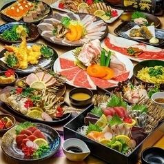 [Luxurious 2-hour all-you-can-drink] 15-dish hotpot including squid sashimi and Saga beef sukiyaki "Top-class course" 8,000 yen♪