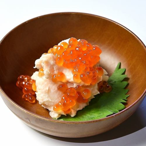 Potato salad with salmon roe and mentaiko