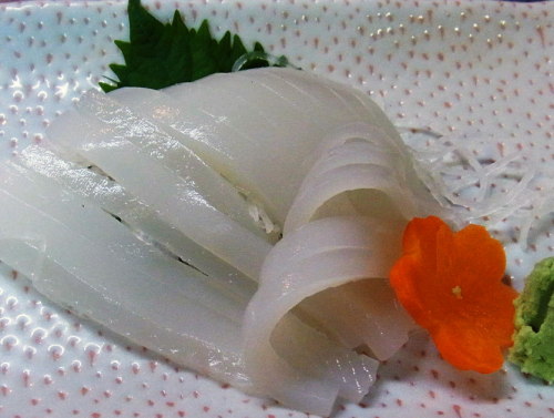 Sword tip squid sashimi