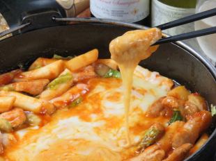 [Cheese Dakgalbi Course] 2 hours all-you-can-drink! Enjoy Korean dishes such as pork pon and pancakes ♪ Total 9 dishes for 4,500 yen