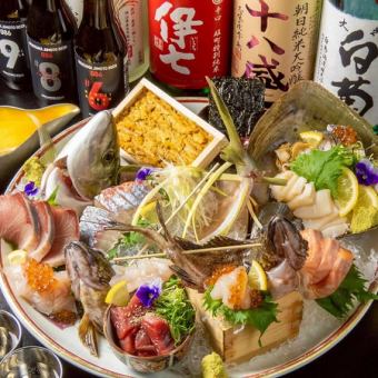 【夏季限定】地魚と岡山ブランド肉が楽しめる『贅沢三昧』コース 7,000円〈2時間飲み放題〉