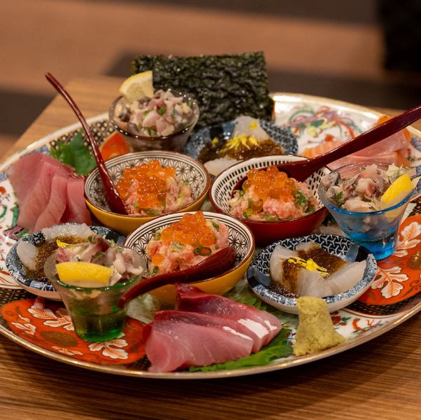 【晴れじゃの刺身盛り合わせ】瀬戸内海の様々な旬魚を盛り合わせました♪