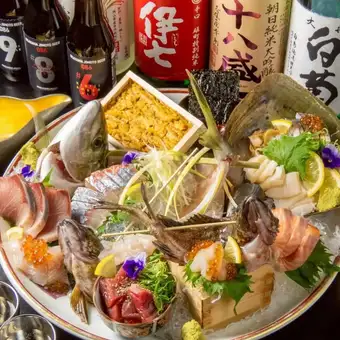 【店主おまかせ極上宴会】千屋牛や生雲丹・高級ウイスキー＆日本酒完全飲み放題 11800円