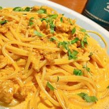 【平日(木)(金) 限定】　雲丹のパスタにオマール海老のフリットと鴨肉ローストにフォアグラ 