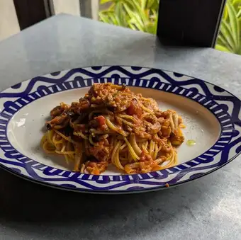 豚とキノコとツナのトマトパスタ