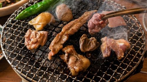 Yakitori restaurant grilled on a charcoal grill♪