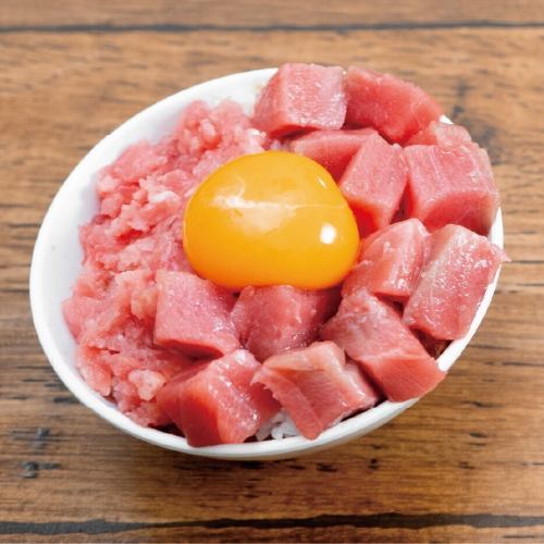 雙色中脂鮪魚賞月蓋飯