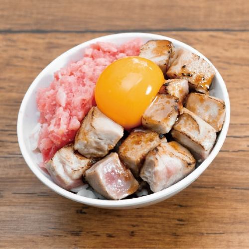烤中肥鮪魚雙色賞月蓋飯