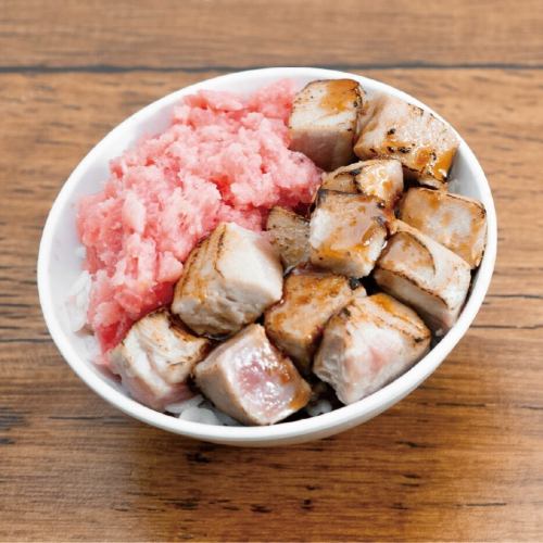 烤中肥鮪魚雙色蓋飯