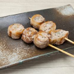 Pork wrapped in shiso leaves with salt and sauce