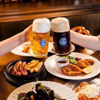 【シュニッツェルコース】≪ホフブロイのビールを含む2時間飲み放題付≫　7,700円(税込)◆