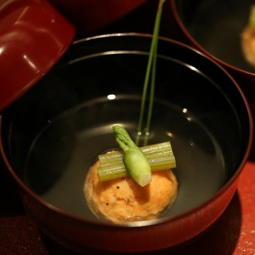 Clear bowl of sakura shrimp