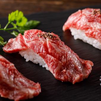 【当日OK！2h飲放付】馬刺3種盛り＆肉寿司など「たてがみ会席コース」【梅】4000円(税込)