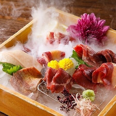 【附2小時無限暢飲】馬生魚片6種、烤排骨壽司「馬根懷石套餐」【竹子】5,000日元