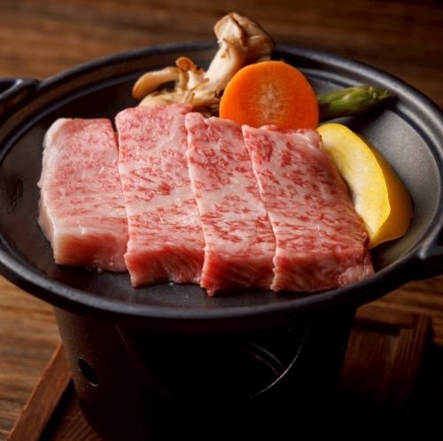 近江牛ロースの陶板焼き