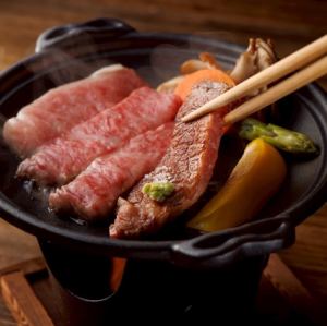 近江牛ロースの陶板焼き