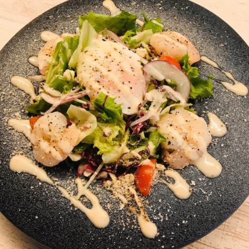 Shirahime Shrimp Ontama Caesar Salad