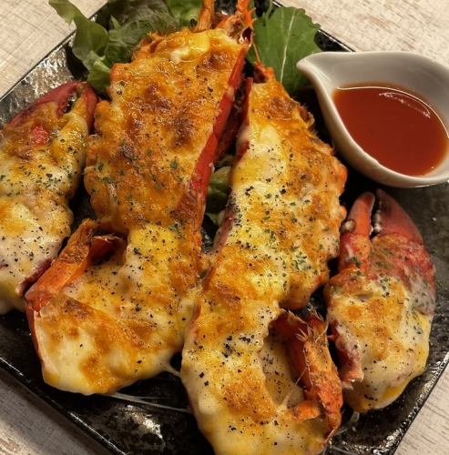 Gratin-style grilled lobster