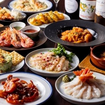 【蝦料理無限量暢吃 20 種】120 分鐘無限量暢吃 ⇒ 6,980 日元 ■前一天預約可享 5,980 日元優惠 ■