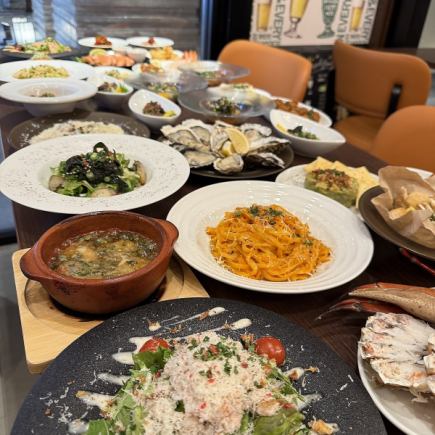 《食べ放題90分》牡蠣料理12種!海老料理12種!ずわい蟹を含む蟹料理6種!食べ放題!!5,500円/90分