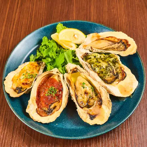 焼き牡蠣5種盛り合わせ
