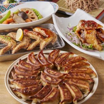 名物!鶏手羽の唐揚げやとんぼの肉餃子◇◆とんぼ入門コース◆◇120分飲み放題付 全6品2,980円