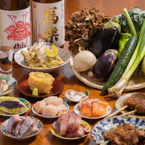 豪華な海鮮料理をコースで