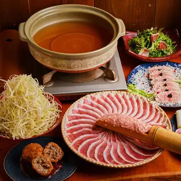 【飲み放題付★松コース】京鴨のしゃぶしゃぶ・会津馬刺し・蕎麦など、しっぽりの人気お料理9品