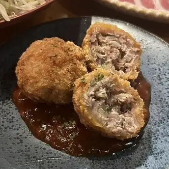 京鴨のメンチカツ 鴨脂もろ味噌ソース