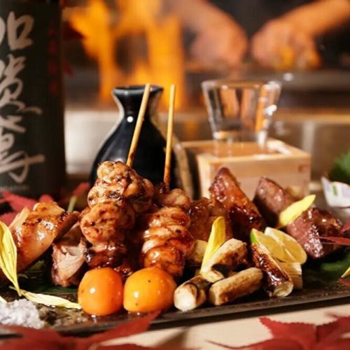 【２H食べ飲み放題】自慢の炭火焼き鳥14種食べ放題×定番料理4品含む全18品『遊』4120円⇒2980円
