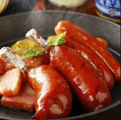 Grilled sausages (serves 2)