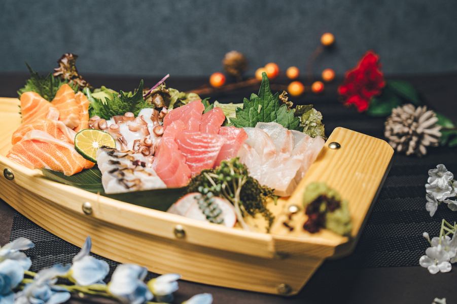 【鮮度抜群◎】鮮魚お造り◆大漁舟盛り(5種5切ずつ)3,938円(税込)!各種単品でもご注文いただけます!