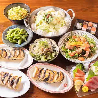 生ビール付き時間無制限飲み放題☆個室確約☆【餃子食べ比べコース全10品】※金土日祝前日3時間