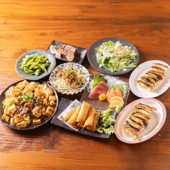 生ビール付き時間無制限飲み放題☆個室確約☆人気コース【入門コース全9品】※金土日祝前日3時間