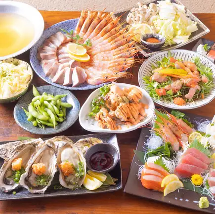 生ビール付き時間無制限飲み放題☆おさかなEmperorコース☆全8品※金土日祝前3時間制